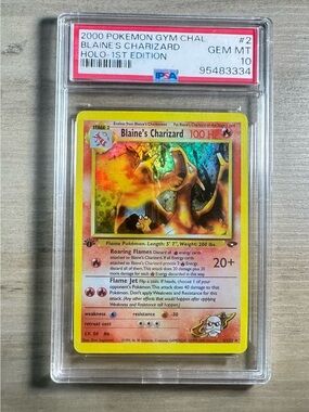 Blaine's Charizard 1st Edition Holo 2000 Pokemon Gym Chal #2 Gem Mint 10 Novelty